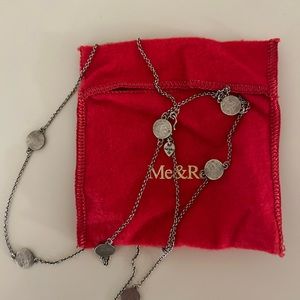 Me & Ro Hammered Disc Sterling Silver Chain Necklace